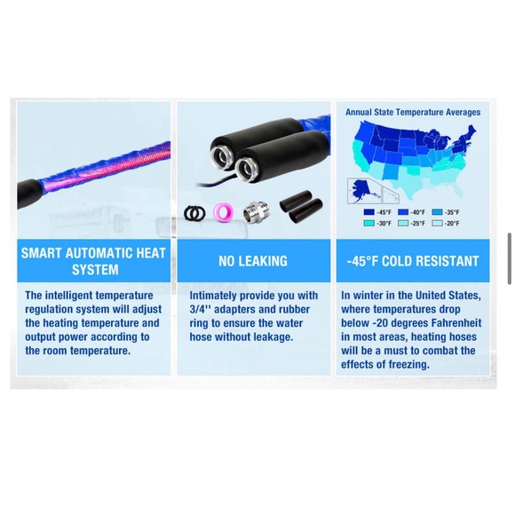 NEW 25 FT Heated Water Hose Withstand Down to -40℉ Lead &  BPA Free - Picture 14 of 14